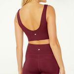 Marika Keyhole Cut Out Rose Sports Bra Removable Pads Maroon Red Womens S NWT Photo 1