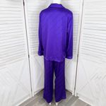 Victoria's Secret  Satin Pajama Set Purple Black Medium Shirt Pants Photo 4