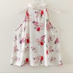 Milan Kiss white floral dressy high neck top Large Photo 6