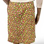 Boden USA Boden Green & Pink Abstract Print Cotton Midi Skirt Side Zip Size 4 EUC Photo 3