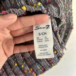 Seven7 🦋  Grey Popcorn Confetti Pom Pol Sweater Small Oversized Colorful Rainbow Photo 3