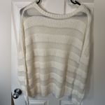 Roxy  Cable Knit Crewneck Sweater Cotton Blend White Size XL Photo 3