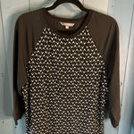 Daisy Fuentes  Black and White Chevron 3/4 Sleeve Blouse | Women’s Size Medium Photo 0