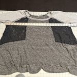 Free People  Sweater! gray and black flowy  sweater size small! Photo 5