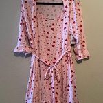 Rene' Rofe' Sleepwear Two pieces Hearts, Size Large Belted, Red, Pink Photo 0