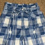Robert Rodriguez Robert Rodriquez Hollie Plaid Ruffle Paperbag Tie-Waist Trouser Pant Blue 6‎ Photo 5