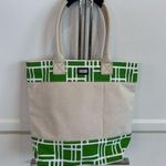 Ame & Lulu Beige And Green Canvas Tote Bag Photo 0