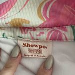 Showpo.‎ Floral Ribbed Mini Tennis Dress Pink Green Tropical Size 8 Lined Photo 2