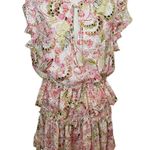 MISA Los Angeles MISA Iliana Ruffled Mini Dress NWT Floral Printed Lace White Pink Size XL Photo 5
