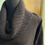 Calvin Klein  black cotton cowl neck sweater size S crochet neck and wrists Photo 4
