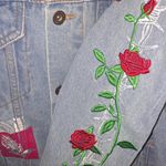 Brooklyn Cloth Brooklyn Clothing Company Blessed‎ Floral Denim Jacket Size Small Photo 4