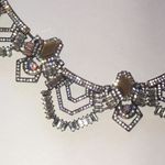 BaubleBar  Elegant Aged Brass Yellow CZ Rhinestone Geometric Statement Necklace Photo 3