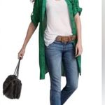 CAbi  429 Emerald Green Dotted Kelly Shirt Dress S 3/4 Roll Tab Sleeves Photo 6