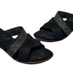 Onex Wedge Slip On Sandals Size 8 Black Rhinestone Strappy Lightweight Holiday Photo 0