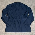 Garnet Hill Twill Cargo Jacket Belted Roll-Tab Sleeves Carbon Blue XS Photo 5