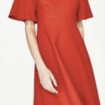 ZARA  Off The Shoulder Red Midi Dress Short Sleeve Size Medium Preppy Holiday Photo 0