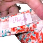 Pink Lily  Floral Maxi Dress Red Coral Blue Green Strappy Back Cutout Size Large Photo 6