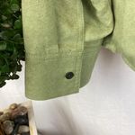 Croft & Barrow Green Faux Suede Long Sleeve Button Up Top Shirt L Photo 3
