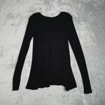 Free People Shirt Women XS Black Ribbed Swing Top T-Shirt Casual Neutral Minimal Photo 2