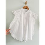 Madewell  | NWT Shirred Lace-Trim Top in White | Sz XS Photo 3