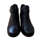 Naturalizer  Elisa Black Leather Ankle Boots Overlapping Ring Hardware Size 10 40 Photo 2