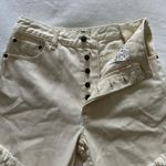 Free People Ivory Denim Shorts Photo 1