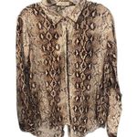 Alexander Jordan Snake Skin Flowy Top Animal Print Black Size XL Photo 0