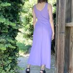 Vintage 90’s Lavender Purple Beaded Draped Neckline Maxi Formal Dress Size S Photo 3