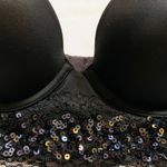 PINK - Victoria's Secret PINK Victoria’s Secret Black Sequin Bustier Size 34B Photo 4