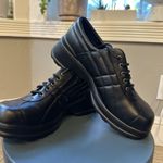 l.e.i. Vintage 90s Black Chunky Platform Lace Up Quilted Shoes Square Toe Y2K Size 10 Photo 0