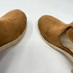 Sven Brown Nubuck Leather Wooden Halter Top High Heel Clog Sandals 36 5.5 6 Photo 7