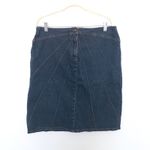 Faded Glory Y2K Faded‎ Glory Womens Denim Skirt Size 14 Blue Knee Length Panel Stitch Indie Photo 1
