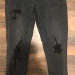 American Eagle Outfitters Ripped/fringe black jeans Size 10 Photo 0