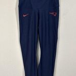Nike NFL New England Patriots Leggings Navy Blue Red Women's Size L High Rise Photo 0
