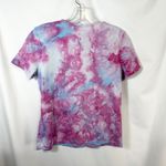 L.L.Bean  Small Top Handmade Tie Dye T-Shirt Short Sleeve Pink Blue Festival 298 Photo 2