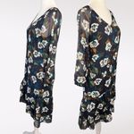 CAbi  Floral Chiffon V Neck Tiered Ruffle Dress XS Photo 3