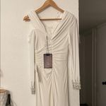 Mac Duggal NWT  Rhinestone White One Shoulder Dress Size 4 Photo 7