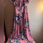 Xhilaration  Pink and Blue Floral Maxi Dress cottagecore coastal cowgirl ruffles Photo 7
