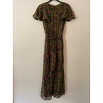 Anthropologie ett:twa Black Green Gold Floral Short Sleeve Jumpsuit Women size 4 Photo 8