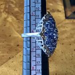 Natural Tanzanite Sterling Silver Cocktail Ring Size 6 Purple Photo 7