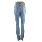 ZARA  Blue Distressed Raw Frayed Hem High Rise Bootcut Flare Denim Jeans Pants 4 Photo 2