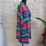 Vintage 90’s Carole Little Sport Southwestern Duster Cardigan Sweater Red Photo 4