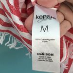 Kensie  Sleeveless Fringe Button Up Blouse Striped Photo 3