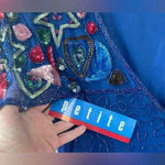 NWT Vintage 80s/90s bright blue beaded sequined cocktail dress, cut out back; M Size M Photo 5