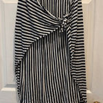 Splendid  X Margherita Lined Linen Striped High Low Wrap Tie Skirt Resortwear L Photo 0