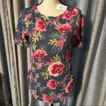 Loft Womens Size Small Blue Pink Floral Short Sleeve Cotton Crewneck Shirt NEW Photo 7