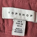 Topshop Pink Belted Pleated Ankle Trousers Old Rose Pink High Rise Tapered Sz 4 Photo 12