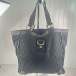 Gucci Vintage Black GG Monogram Tote Bag with Leather Trim Gold-Tone Hardware Photo 1