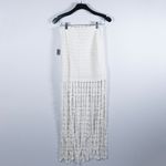 NEW Saylor Elie Cotton Fringe Crochet Knit Midi Skirt White XS Photo 3