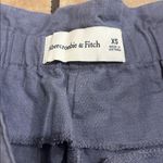 Abercrombie & Fitch  Dusty Blue High Waisted Belted Linen Blend Shorts Photo 2